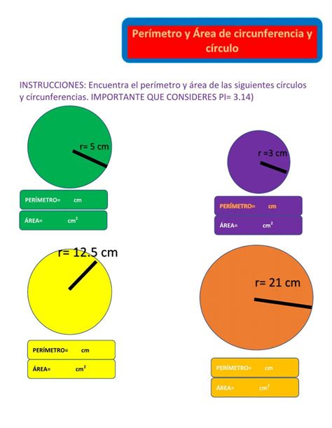 Área Y Perímetro Del Círculo Worksheet Multiplicación De Fracciones