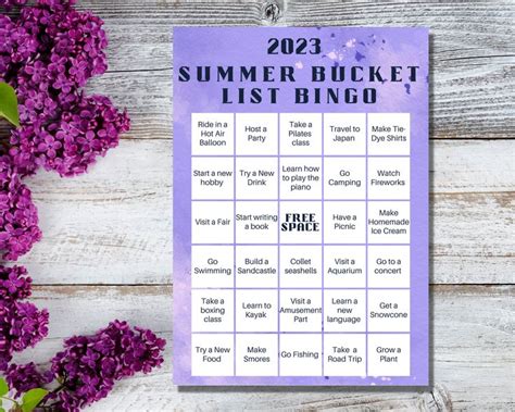 Summer Bucket List Bingo Card Summer Activities Bingo Bingo Card