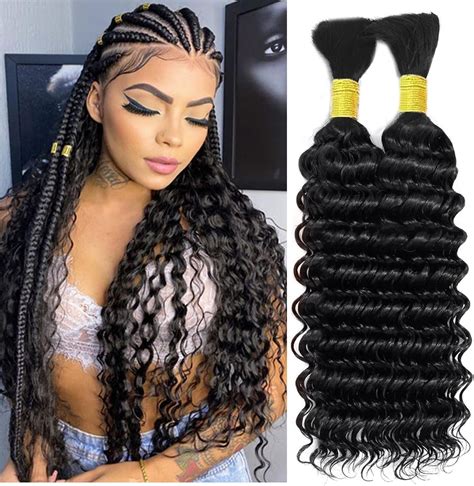 Amazon Caijuxing Deep Wave Bulk Human Hair For Braiding No Weft