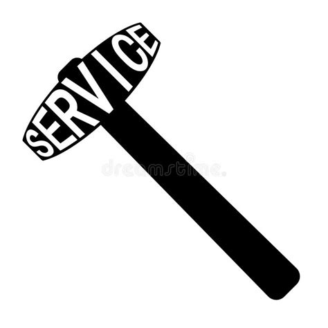 Icon Service Center Logo, Vector Sign, Hammer Symbol Text Service Stock ...