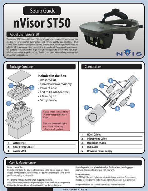 Nvis Nvisor St50 Setup Manual Pdf Download Manualslib