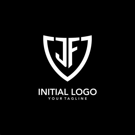 Jf Monogram Initial Logo With Clean Modern Shield Icon Design