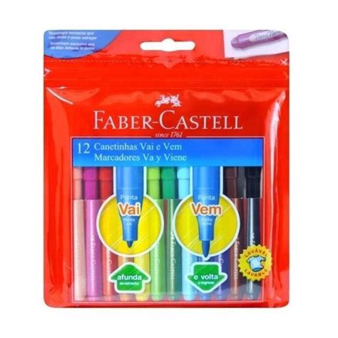 Caneta Hidrograficas Vai E Vem 24 Cores Faber Castell Casas Bahia