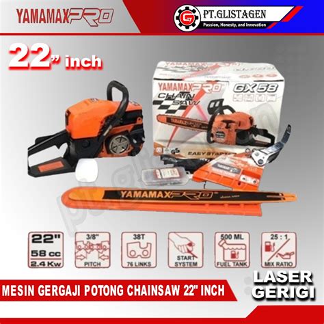 Jual YAMAMAX PRO GX 58 Mesin Gergaji Kayu Pohon Chain Saw 22 Inch