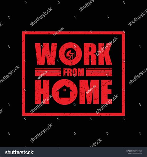 Work Home Logo Design Global Pandemic Stock Vector Royalty Free