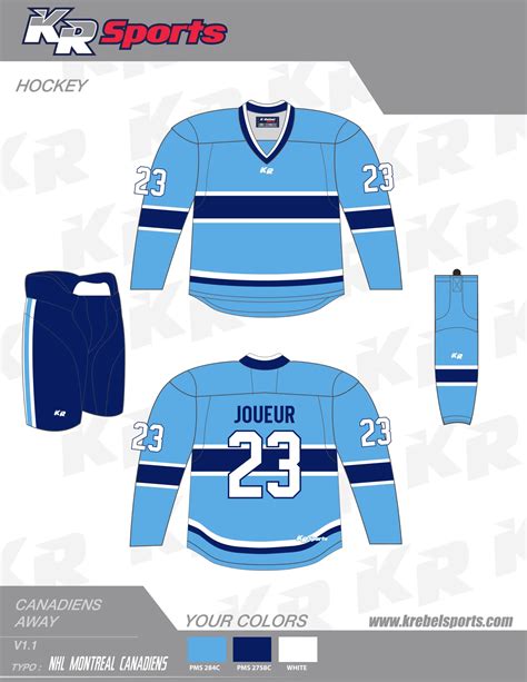 Montreal Style Away Hockey Jersey Krebel Sports