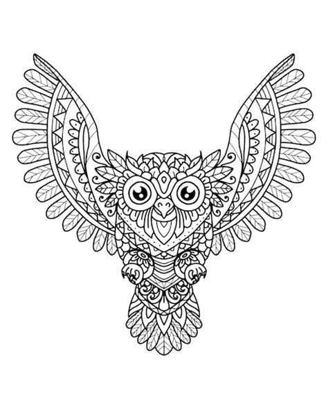 Premium Vector Owl Mandala Decorative Design Coloring Page