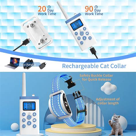 Cat Training Collar Remote Controlled Cat Shock Collar For Meow Cont