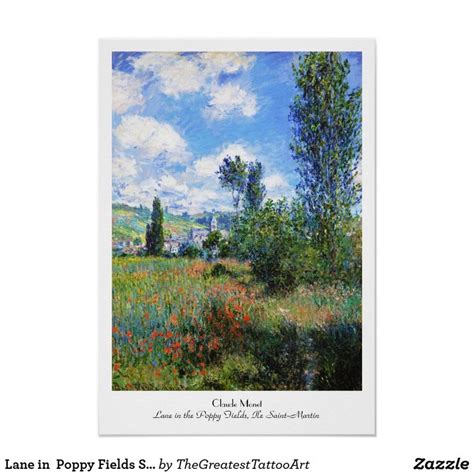 Lane In Poppy Fields Saint Martin Claude Monet Poster Zazzle Claude