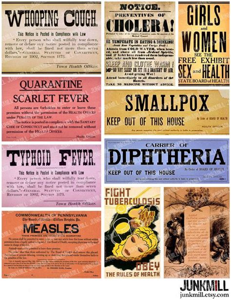 Quarantine Digital Printable Collage Sheet Vintage Medical Posters