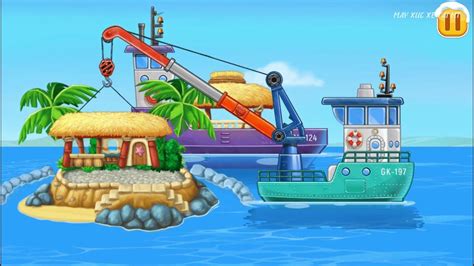 lắp ráp tàu cần cẩu xây dựng đảo nhân tạo Build an Island p3 may xuc