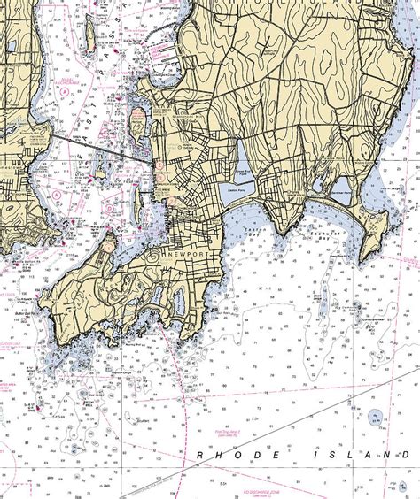 Newport Rhode Island Nautical Chart V4 Mixed Media By Sea Koast Pixels