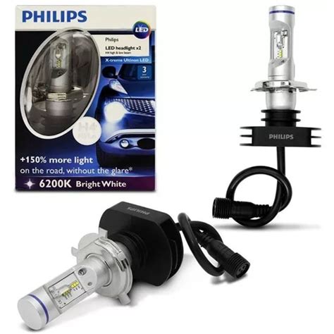 Lâmpada Led H4 12v 23w 6200k X treme Ultinon 2 Un Philips Submarino