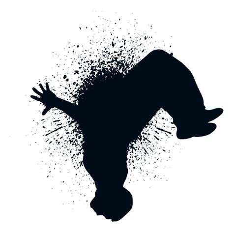 Back Somersault Splash Paint Silhouette Transparent Png Svg Vector File