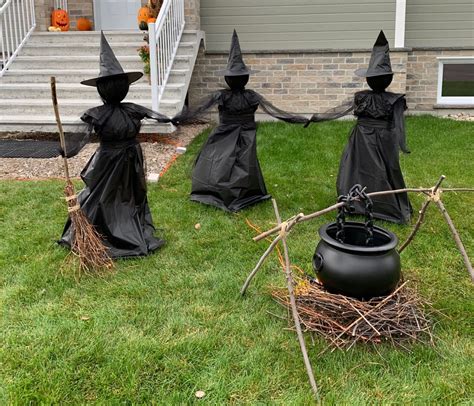 DIY Spooky Witches Halloween Outdoor Decorations Halloween Outside