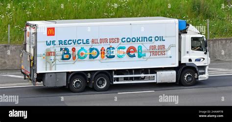 Advertising On Side Of Mcdonalds Fast Food Lorry Truck Promoting