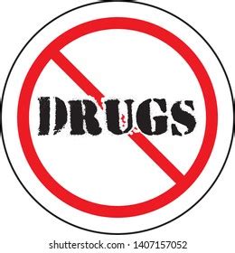 No Drugs Sign On Circle Prohibited Stock Vector Royalty Free