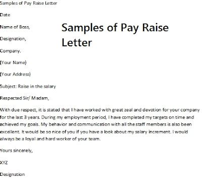 Sample of Pay Raise Letter