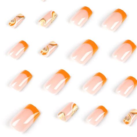 Cheap 24pcs Detachable Press On Nails Fake Nials Diy Long Square French Wavy False Nails Joom