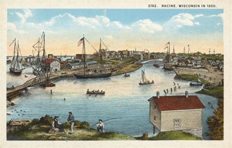 Racine Harbor | Postcard | Wisconsin Historical Society