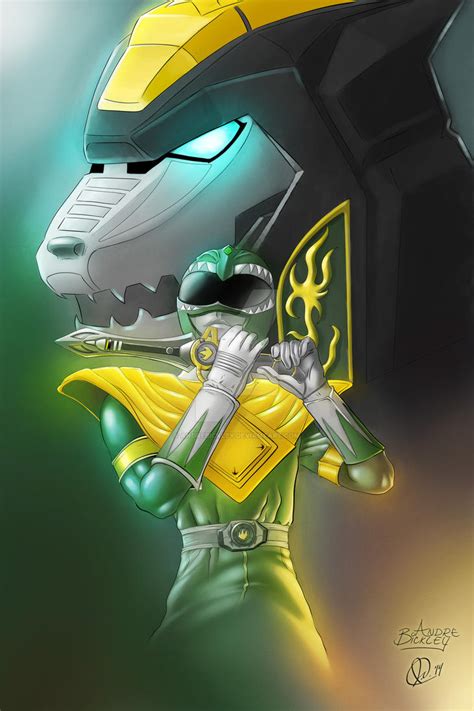 Green Ranger with Dragonzord (colored) by AndreBickley on DeviantArt