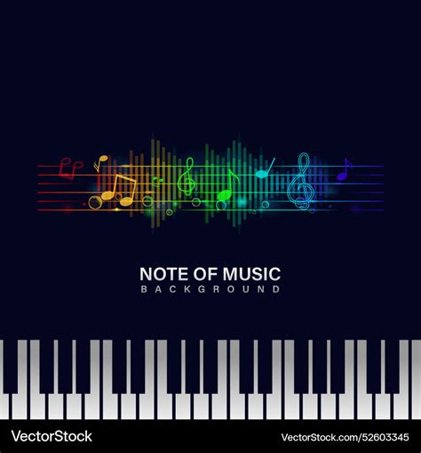 Colorful music notes with piano banner and poster Vector Image