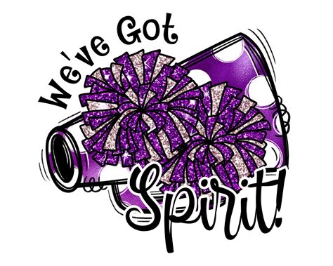 Purple Weve Got Spirit Png Glitter Pom Pom Cheerleader Etsy