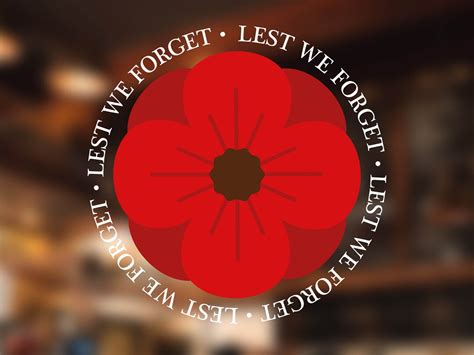 Lest We Forget Poppy Roundel Remembrance Day Window Decoration - Etsy