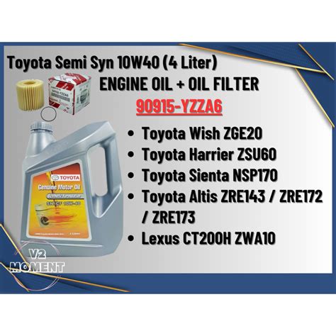 Toyota Semi Synthetic Sn Cf W Engine Oil Foc Oil Filter Toyota