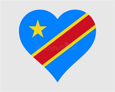 Congo Kinshasa Heart Flag DR Congo DRC DROC Love Shape Country