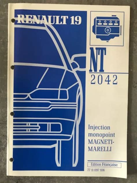 MANUEL DATELIER NT 2042 MR 293 Renault 19 R19 Phase 2 Injection