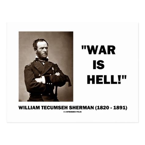 William Tecumseh Sherman War Is Hell Quote Postcard Zazzle