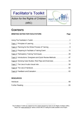 Fillable Online Unhcr FACILITATORS TOOLKITdoc International Protection