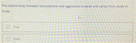 Solved The Relationship Between Testosterone And Aggression