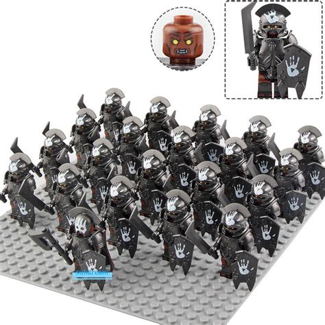 Lord Of The Rings Uruk Hai Warriors Lego Moc Minifigures Toys Set 21Pcs