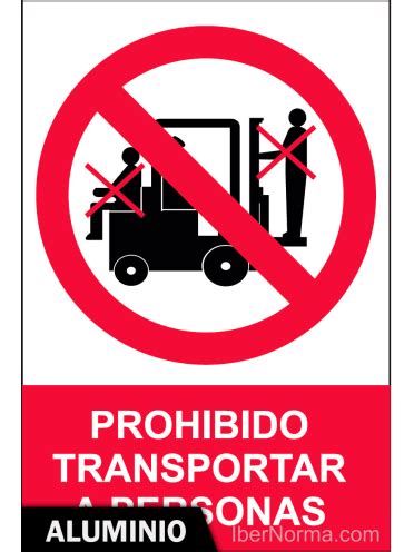 Señal Aluminio Prohibido transportar a personas NMZ Normaluz