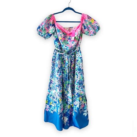 Lilly Pulitzer Dresses Lilly Pulitzer Zalie Midi Dress Size Borealis Blue Social Sunset