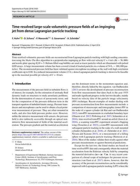 Time Resolved Large Scale Volumetric Pressure Fields Of An Impinging