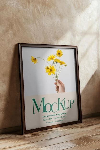 Premium PSD Wooden Frame Mock Up Design