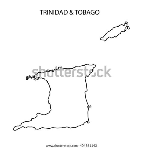 Trinidad Tobago Map Outline Stock Illustration 404561143