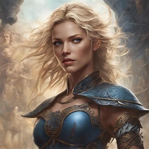 Premium AI Image Beautiful Blonde Haired Warrior Princess