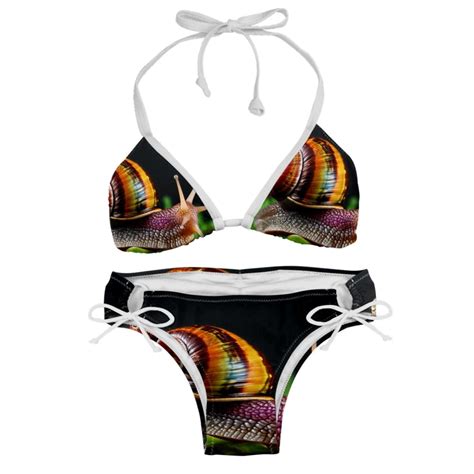 Snail Detachable Sponge Adjustable Strap Bikini Set Two Pack Great For