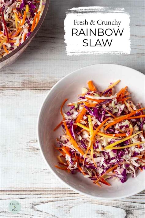 Bowl Of Rainbow Slaw Citrus Vinaigrette Citrus Dressing Vinaigrette Dressing Rainbow Salad