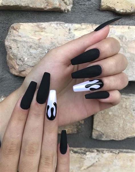 70 Matte Black Coffin Nail Ideas Matte Black Nails Matte Nails