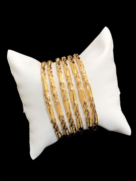 Yellow Gold Bangle Sets Alquds Jewelry Part