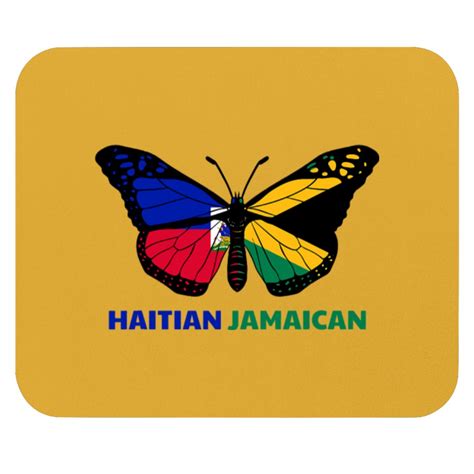 Haiti Ayiti Haitian Jamaica Jamaican Flag Day DNA Butterfly Mouse Pads