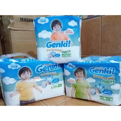 Jual Nepia Genki Premium Soft Pants L30 XL26 XXL18 Shopee Indonesia