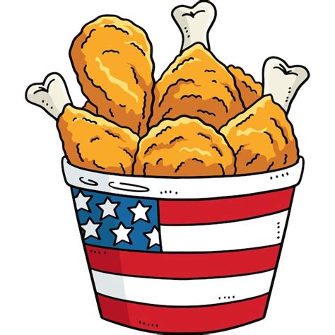 Premium Vector Bucket Of Fried Chicken Cartoon Colored Clipart