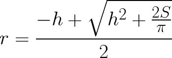 Radius of Cylinder(given surface area and height)