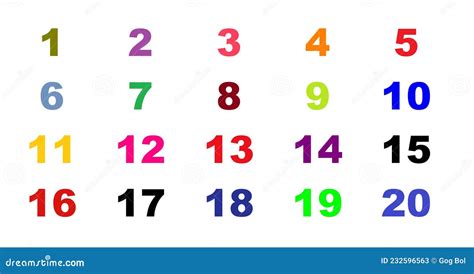 numbers colored numbers  kids stock image image  cartoon
